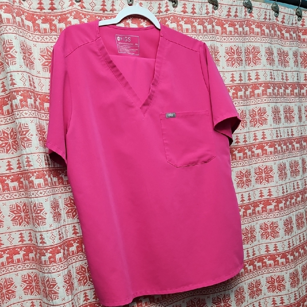 Bright Pink Scrub Top Matching Bottoms